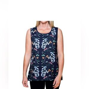 NEW Mario Serrani Women’s High Low Tank | Navy Blue Swiss Dot Flowy Top …